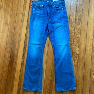 Rag & Bone Nina Hugh Rise Ankle Flair jeans in Poppy, Sz 25